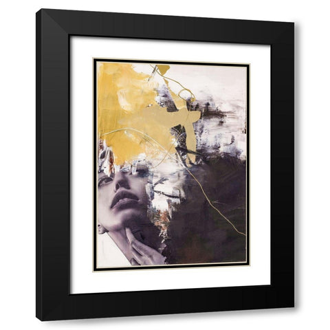 Yellow Era 2 Black Modern Wood Framed Art Print with Double Matting by Design Fabrikken