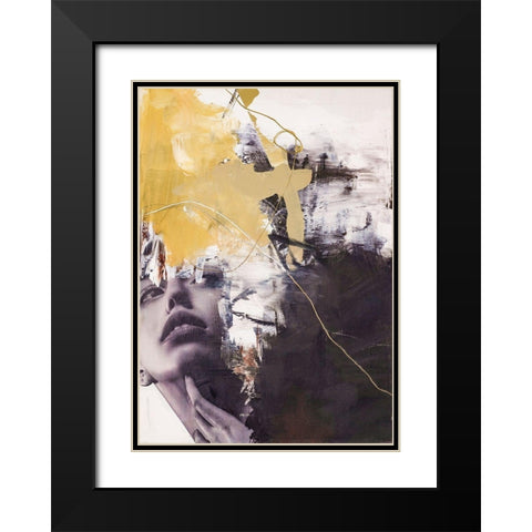 Yellow Era 2 Black Modern Wood Framed Art Print with Double Matting by Design Fabrikken