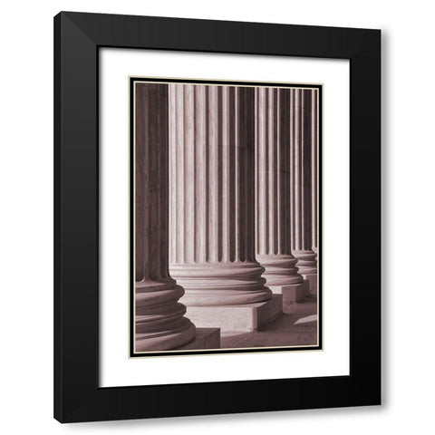 Pillars 2 Black Modern Wood Framed Art Print with Double Matting by Design Fabrikken