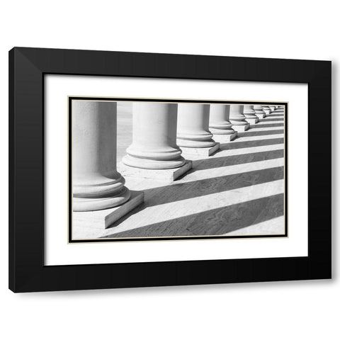 Pillars 1 Black Modern Wood Framed Art Print with Double Matting by Design Fabrikken