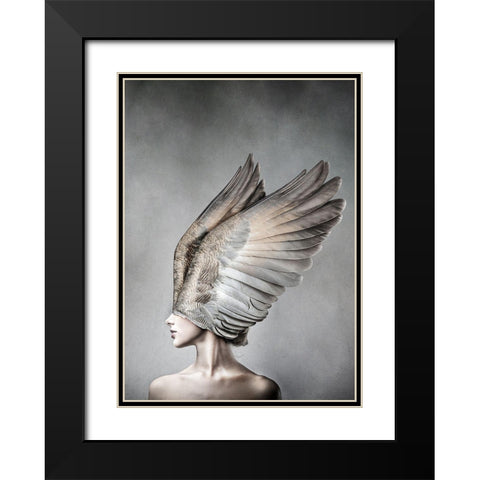 Thea Black Modern Wood Framed Art Print with Double Matting by Design Fabrikken