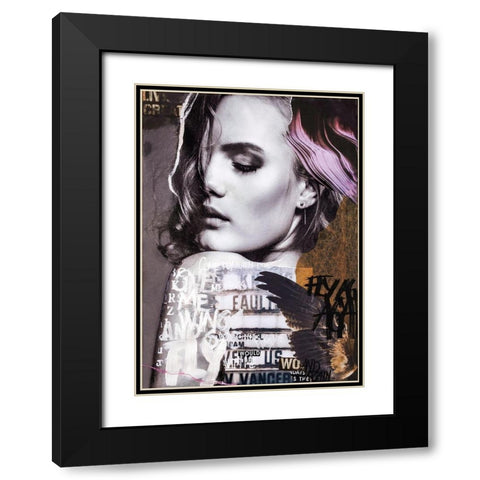 Fly Again Black Modern Wood Framed Art Print with Double Matting by Design Fabrikken