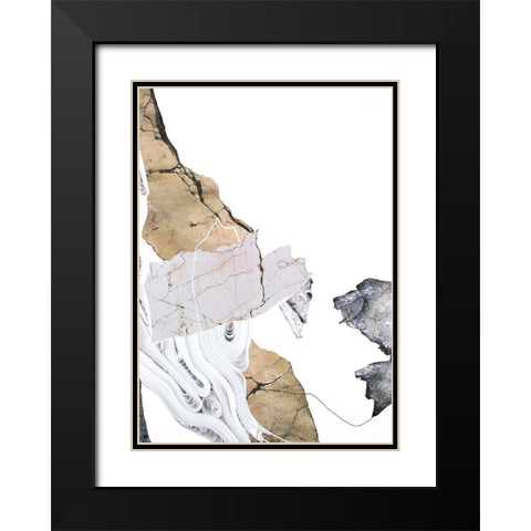 Paper Look 2 Black Modern Wood Framed Art Print with Double Matting by Design Fabrikken