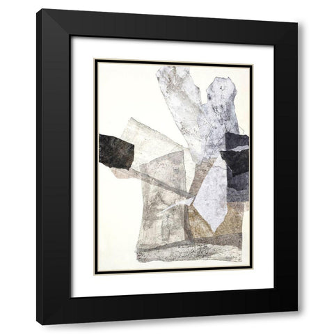 Organza 1 Black Modern Wood Framed Art Print with Double Matting by Design Fabrikken
