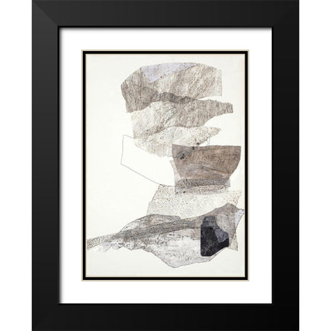 Organza 2 Black Modern Wood Framed Art Print with Double Matting by Design Fabrikken
