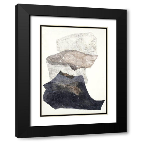Organza 3 Black Modern Wood Framed Art Print with Double Matting by Design Fabrikken
