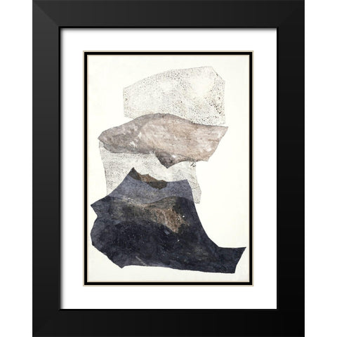 Organza 3 Black Modern Wood Framed Art Print with Double Matting by Design Fabrikken