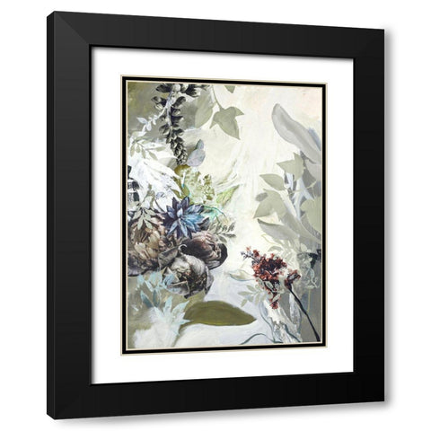 Green Garden Black Modern Wood Framed Art Print with Double Matting by Design Fabrikken
