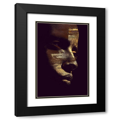 Gold Vision Black Modern Wood Framed Art Print with Double Matting by Design Fabrikken