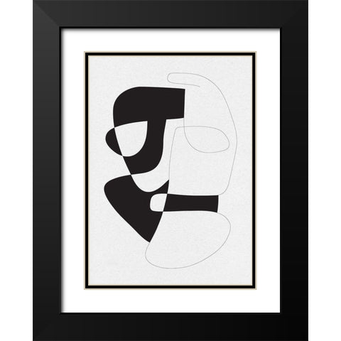 Graphical 3 Black Modern Wood Framed Art Print with Double Matting by Design Fabrikken