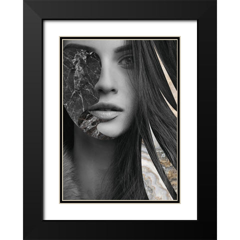 Phase One Black Modern Wood Framed Art Print with Double Matting by Design Fabrikken