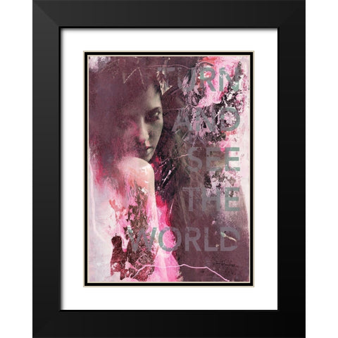 Turn and See Black Modern Wood Framed Art Print with Double Matting by Design Fabrikken