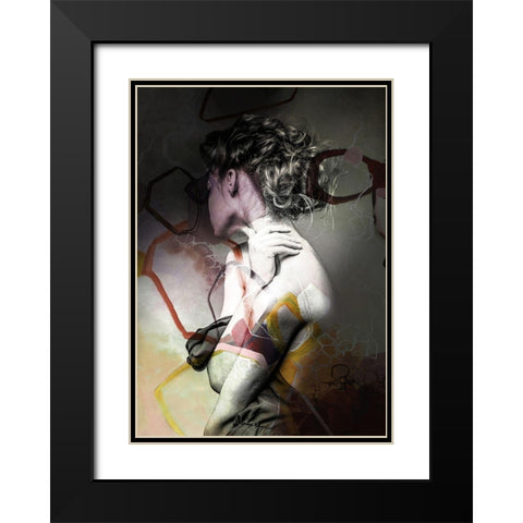 Studio 1 Colors Black Modern Wood Framed Art Print with Double Matting by Design Fabrikken