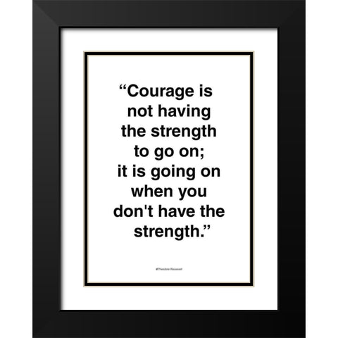 Courage Black Modern Wood Framed Art Print with Double Matting by Design Fabrikken