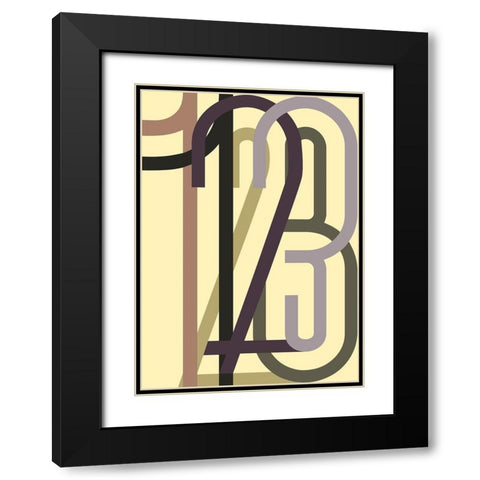 Numbers 1 Black Modern Wood Framed Art Print with Double Matting by Design Fabrikken