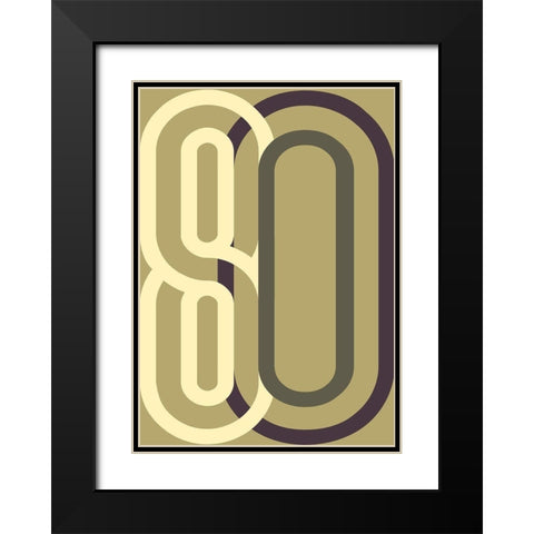 Numbers 2 Black Modern Wood Framed Art Print with Double Matting by Design Fabrikken