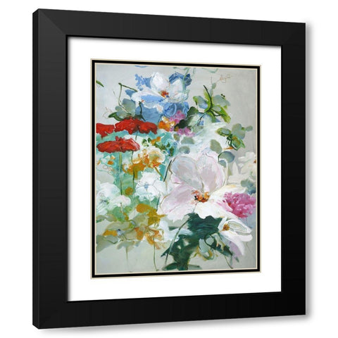 Flower Varity 1 Black Modern Wood Framed Art Print with Double Matting by Design Fabrikken
