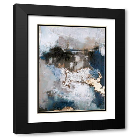 Waterfall Black Modern Wood Framed Art Print with Double Matting by Design Fabrikken