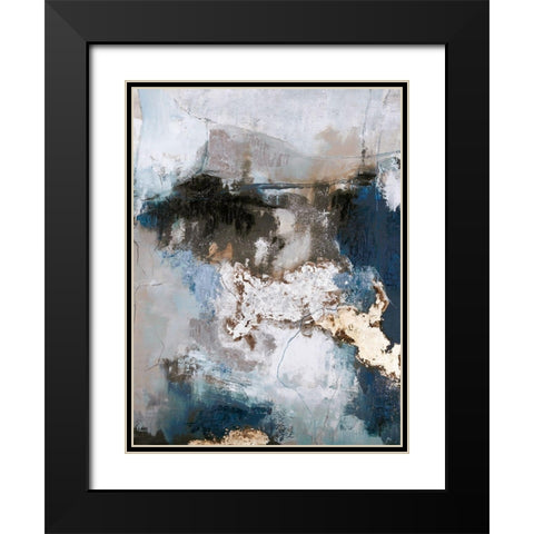 Waterfall Black Modern Wood Framed Art Print with Double Matting by Design Fabrikken