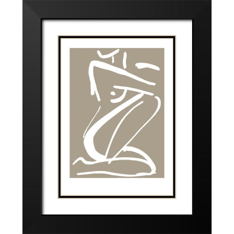 Sketch No. 2 Black Modern Wood Framed Art Print with Double Matting by Design Fabrikken