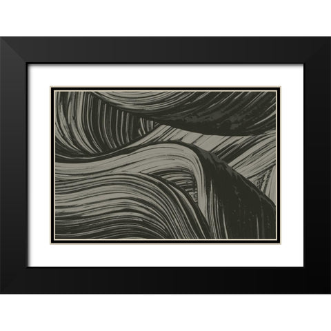Brushed 1 Black Modern Wood Framed Art Print with Double Matting by Design Fabrikken