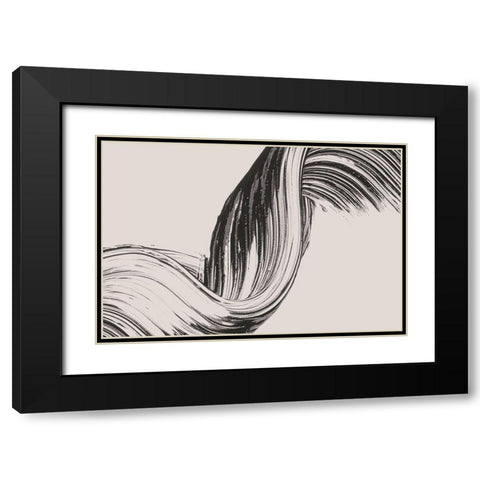 Brushed 2 Black Modern Wood Framed Art Print with Double Matting by Design Fabrikken