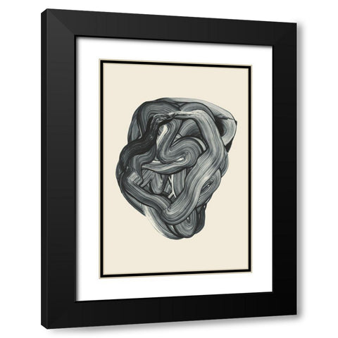 Brushed 3 Black Modern Wood Framed Art Print with Double Matting by Design Fabrikken