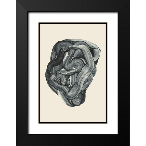 Brushed 3 Black Modern Wood Framed Art Print with Double Matting by Design Fabrikken