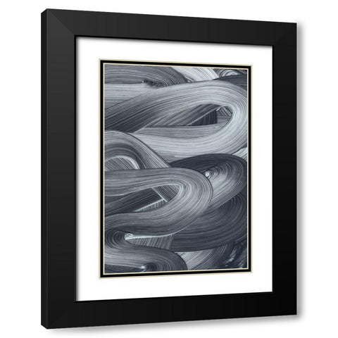 Brushed 4 Black Modern Wood Framed Art Print with Double Matting by Design Fabrikken