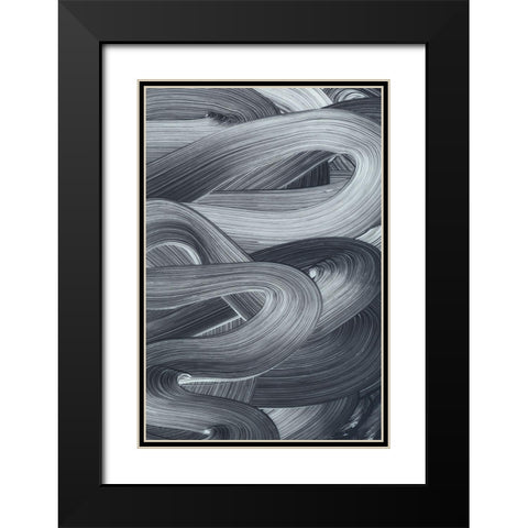 Brushed 4 Black Modern Wood Framed Art Print with Double Matting by Design Fabrikken