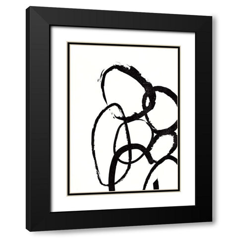 Linked 3 Black Modern Wood Framed Art Print with Double Matting by Design Fabrikken