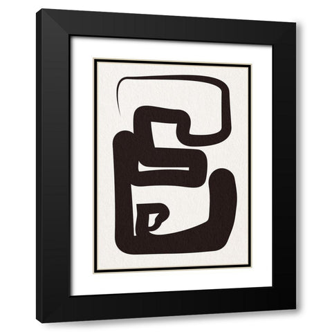 Oneliners-1 Black Modern Wood Framed Art Print with Double Matting by Design Fabrikken