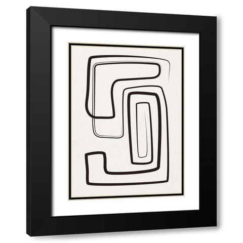 Oneliners-2 Black Modern Wood Framed Art Print with Double Matting by Design Fabrikken
