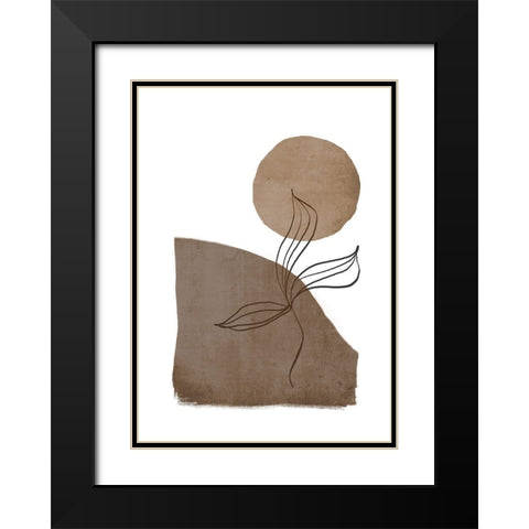 Simplicity 2 Black Modern Wood Framed Art Print with Double Matting by Design Fabrikken