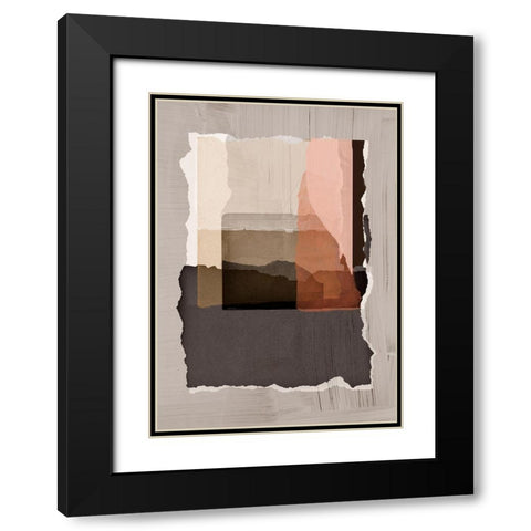 Torn 1 Black Modern Wood Framed Art Print with Double Matting by Design Fabrikken