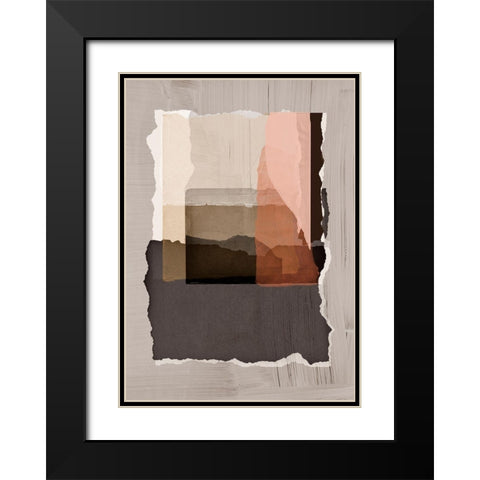 Torn 1 Black Modern Wood Framed Art Print with Double Matting by Design Fabrikken