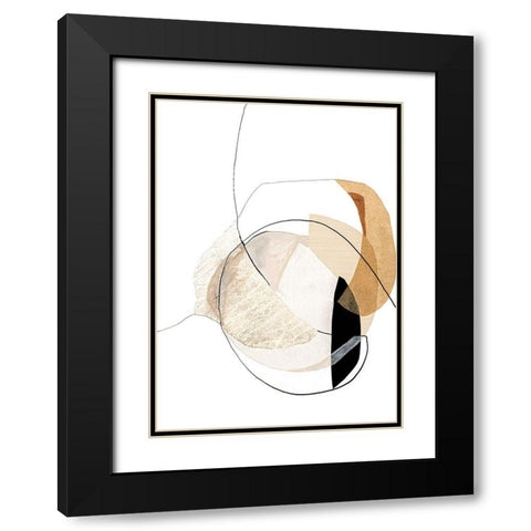Graphical Shapes 4 Black Modern Wood Framed Art Print with Double Matting by Design Fabrikken