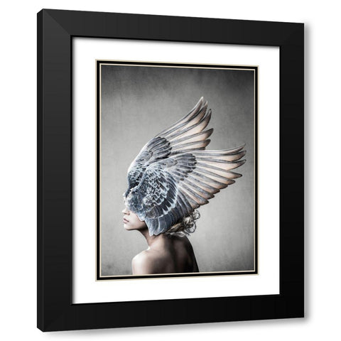 Selene Black Modern Wood Framed Art Print with Double Matting by Design Fabrikken