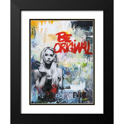 Be Original Black Modern Wood Framed Art Print with Double Matting by Design Fabrikken