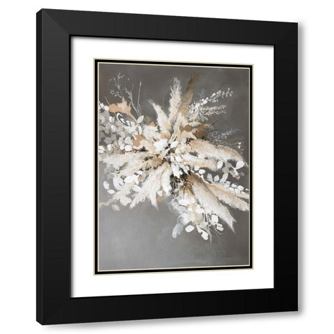 Light Leaves 1 Black Modern Wood Framed Art Print with Double Matting by Design Fabrikken