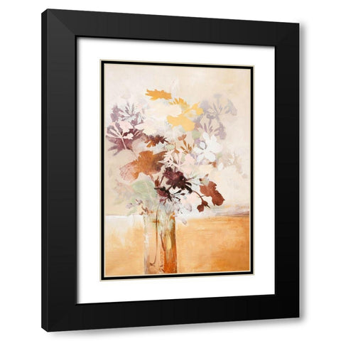 Pastel Flower 1 Black Modern Wood Framed Art Print with Double Matting by Design Fabrikken