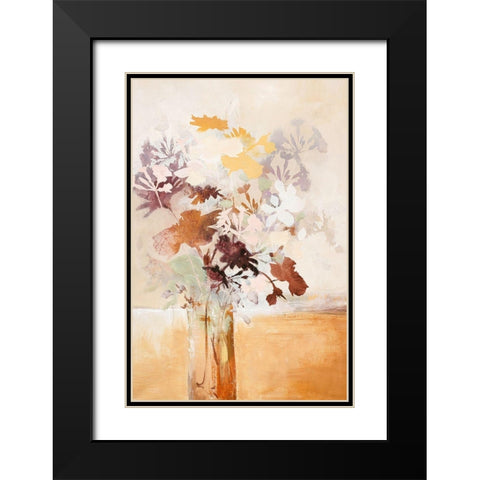 Pastel Flower 1 Black Modern Wood Framed Art Print with Double Matting by Design Fabrikken