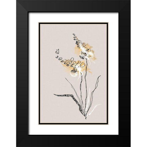 Summer Plant 2 Black Modern Wood Framed Art Print with Double Matting by Design Fabrikken