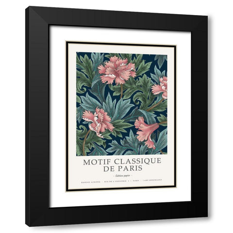 Motif Classique 2 Black Modern Wood Framed Art Print with Double Matting by Design Fabrikken