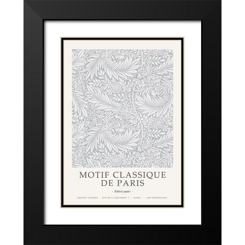 Motif Classique 5 Black Modern Wood Framed Art Print with Double Matting by Design Fabrikken