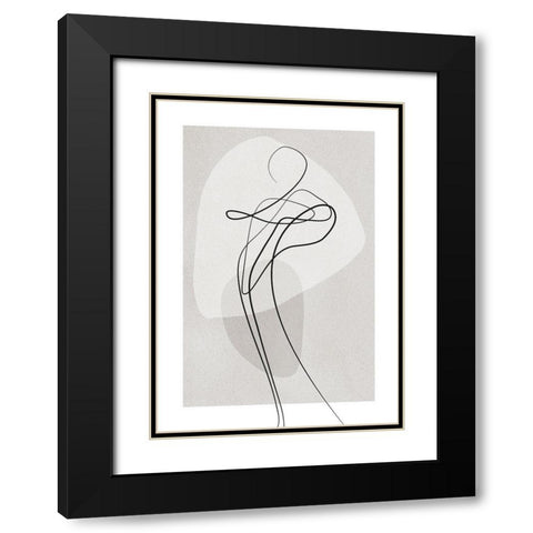 Shape of You 3 Black Modern Wood Framed Art Print with Double Matting by Design Fabrikken