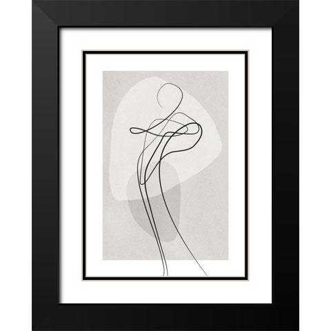 Shape of You 3 Black Modern Wood Framed Art Print with Double Matting by Design Fabrikken
