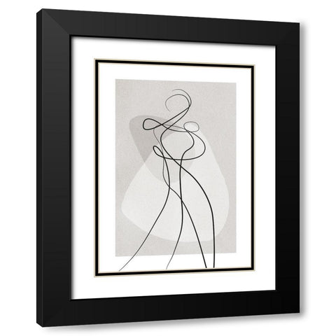 Shape of You 4 Black Modern Wood Framed Art Print with Double Matting by Design Fabrikken
