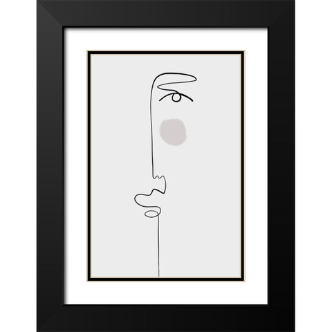 Faces 1 Black Modern Wood Framed Art Print with Double Matting by Design Fabrikken