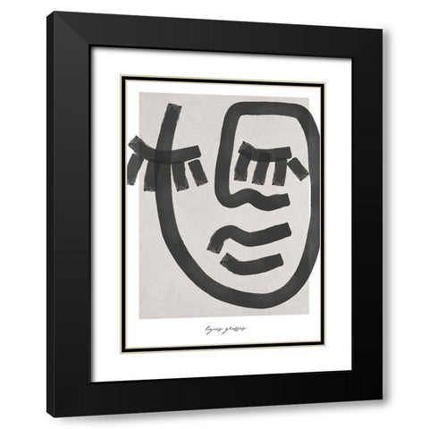 Lignes Grasses 1 Black Modern Wood Framed Art Print with Double Matting by Design Fabrikken